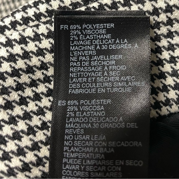 Reiss Arlo Houndstooth High Rise Black White Straight Trousers Womens 6 - Picture 6 of 16